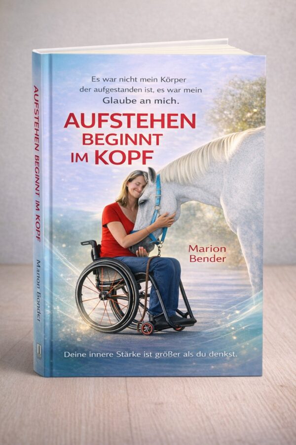 Hardcover-Buch „Aufstehen beginnt im Kopf – Nichts hindert dich“ von Marion Bender, KopfHoch Verlag