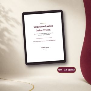 E-Book Menschen kaufen keine Tricks – 30 ehrliche Conversion-Hebel vom KopfHoch Verlag